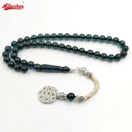 Tasbih Resina verde oscuro Bobas de oración musulmana Accesorios de moda árabe Joyas turcas Misbaha Bracelets 240408