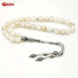 Tasbih Ojos naturales Agate Stone Muslim Misbaha Bead Bead Accesorios islámicos a mano Joyas turcas 33 Peads Rosary Bracelet 240412