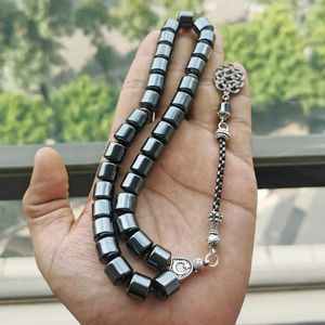 Tasbih Stone d'hématite naturelle favorise la circulation sanguine misbaha 33 perles de bracelet musulman accessoire bijoux de dinde 240403