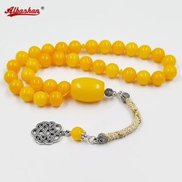 Tasbih Orange Resin Gift musulman Rosaire Perle Perles de prière islamique Bijoux arabe Misbaha 33Beads Bracelets de bijoux turcs Gift 240415