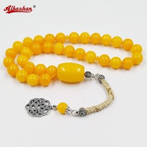 Tasbih Orange Resin Gift musulman Rosaire Perle Perles de prière islamique Bijoux arabe Misbaha 33Beads Bracelets de bijoux turcs Gift240403