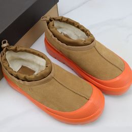 Botas Tasman Super Mini bota para la nieve botas clásicas de fondo plano botas de invierno para mujer botas impermeables para la lluvia botas clásicas de invierno de piel de oveja naranja castaño 35-40