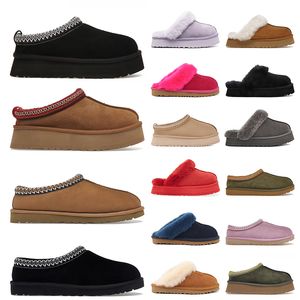 Tasman Slipper Designer Fluffy bont slides Dames Tazz slippers Platform Loafers Schoenen Slip-On Disquette Vrouw fuzzy harige Plate-forme Sneeuw Winterlaarzen Maat 35-44