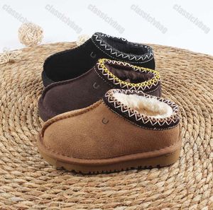 Tasman Pantoufles En Fourrure De Châtaigne Diapositives En Peau De Mouton Shearling Tazz Mules Classiques Enfants Ultra Mini uggskid Boot Chaussures À Enfiler En Daim Confort Supérieur Automne Hiver YU2205