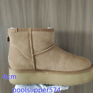 Tasman Slippers Kastanje snowbootsSchapsvacht Shearling Tazz NIEUW Muiltjes Dames Heren Ultra Mini Platform Boot Slip-on Schoenen Suede Upper Comfort Herfst Winter maat 35-44