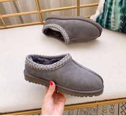 Tasman Pantoufles Châtaigne Uggssy Diapositives En Peau De Mouton Shearling Tazz Classique Mules Femmes Hommes Ultra Mini Plate-Forme Chaussures De Botte En Daim Supérieur Automne Hiver Chaussures De Mode