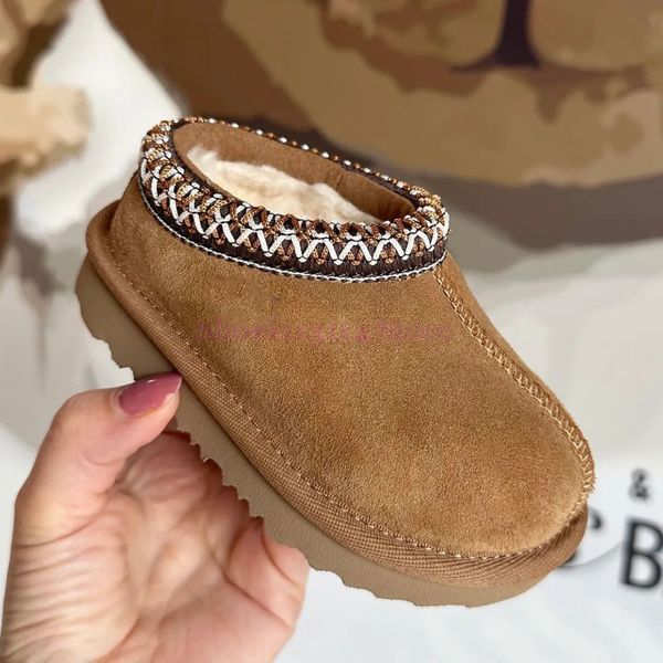 Zapatillas de piel de Tasman para niños de Australia, botas de nieve de gamuza para niños pequeños, invierno clásico, cálido, para niños y niñas, botas cortas de piel de oveja para bebés, talla EU21-35