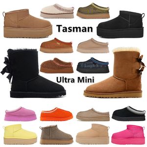 Tasman pantoffels Tazz Australia Designer Ultra Mini Laarzen van Dames over de knie laarsjes Klassiek Platform Dames Heren Kastanje Zand Zwart Winter Enkel Suède Sneeuwlaars