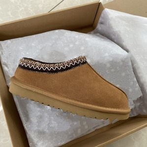 Tasman slippers tazz mosterd zaad kistanje bont glijbanen schapenvacht klassieke ultra mini platform laars winter vrouwen mannen slip-on schoenen suède bovenste wol val