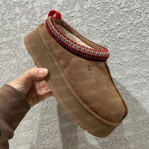 Tasman Pantoufles Tazz Plateforme Classique Ultra Mini Bottes Cèdre Brûlé Chocolat Sceau Graines De Moutarde Châtaigne Fourrure Diapositives Peau De Mouton Hiver Femmes Hommes Daim Laine Automne