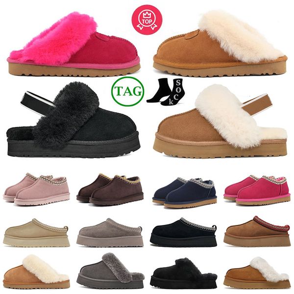 Zapatillas Tasman Uggsboot Diseñador Australia Bota Mujer Tazz Nieve Invierno Botas de piel de oveja Uggskid Señoras Plataforma Zapatilla de piel Ultra Mini Gamuza Lana Tobillo Diapositivas