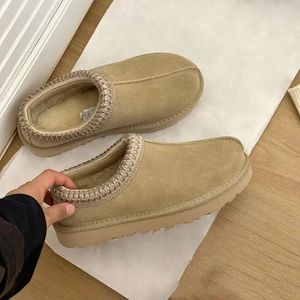 Tasman Slippers Dames Ultra Mini Australië Laarzen Designer Platform Snowboots Wol Bont Huis Slippers Warm echt leer Kastanje Pluizige laarsjes voor dames