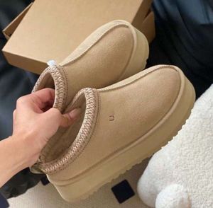 Tasman Tazz slipper designer laars luxe heren dames sneeuw mini enkel kort Eiderdown lederen winter platformlaarzen kastanje grijs zwart wit dames meisjes UGGsityde