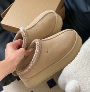 Tasman Tazz slipper designer laars luxe heren dames sneeuw mini enkel kort Eiderdown lederen winter platformlaarzen kastanje grijs zwart wit dames UGGsityfytf