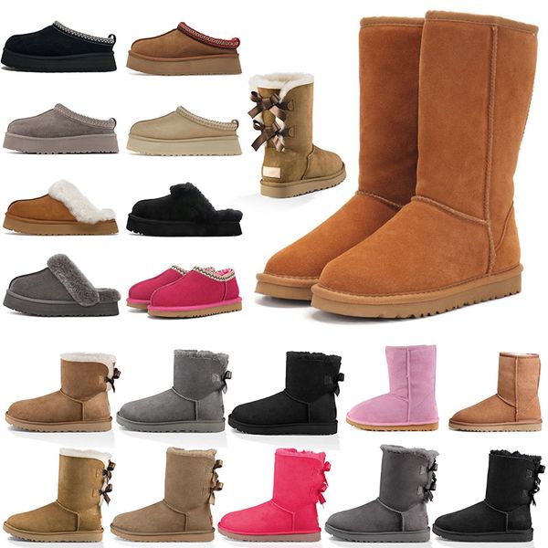 Tasman Ugglie Boots Pantoufles sur le genou Designer Snow UG Bottes Homme Femmes Tazz Slipper Ultra Mini Boot Plate-forme d'hiver Hiver Femmes Mens Plate-forme Slipper Booties