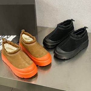 Tasman Weather Pantoufles Hybrides Ultra Mini Bottes Tous Genres Hommes Femmes Tazz Imperméable Pluie Classique Châtaigne Orange Peau de Mouton Chaussures d'Hiver à Enfiler