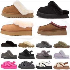 Tasman pantoufles pour femmes Tazz designer pantoufles de luxe australiennes pantoufles de fourrure pantoufles classiques en laine de graines de moutarde Ultra Mini Platform bottes de créateur d'hiver