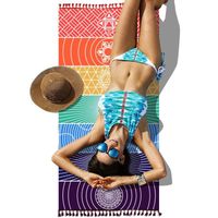 Couvertures de tasselle couvertures de plage unique arc-en-ciel chakra Tapisserie serviette de serviette Mandala Boho Stripes Print Travel Yoga Tapis de camping