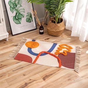 Tassel Tapijten voor Slaapkamer Marokko Deur Mat Woonkamer RUG Buiten Gevlochten Vloer Tapijten Badkamer Foot Pad Home Decor 220301