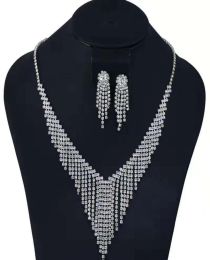 Tassel ketting diamanten sieraden sets Fringe Dange oorbellen diamanten hang ketting dames meisje bruiloft sieraden avondjurk accules7962100