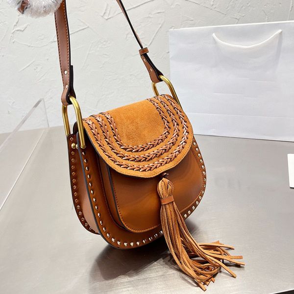 Borla Cruz Cuerpo Hudson Hombro Herradura Monedero Bolso Remache Bolsos Bolsos Hobo Mujeres Axila Bolso monedero Lady Flip Moda Letras Correa ajustable