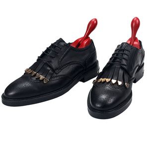 Gland Derby noir hommes à la main frange talon plat mode cuir de vache richelieu chaussures d'affaires formelles 102