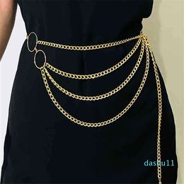 Coutrage de chaîne en or glace pour femmes robes designer marque de luxe punk frange argent ceintures