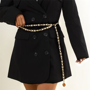 Gland couleur or pièce pendentif chaîne de ventre pour les femmes Dresse jean Sexy plage perle taille ceintures Rave corps bijoux cadeau