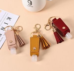 Gland Manchon en Cuir pour 30 ML Désinfectant pour Les Mains Bouteille Porte-clés Porte-clés 2 Pièces Ensemble Bouteille Étui Manches Couverture Sac À Dos Porte-clés Jouets ZZ