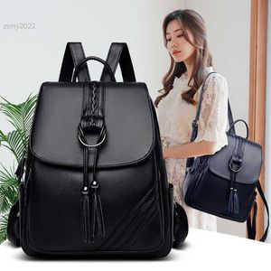 TASSEL Women Backpacks Designer Hoogwaardige Soft Leather Fashion Back Bag Merk Vrouwelijke reistassen Mochilas Mujer 2021 Backbags