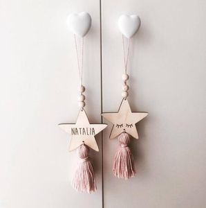 Kwastje Houten Kraal Hanger Woondecoratie Hangers Decoratieve Muur Opknoping Handwerk Kwasten Houten Kraal Kinderkamer Decoratie Colgante De Cuentas De Madera