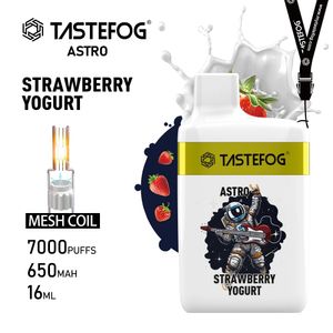 TASTEFOG ASTRO 7000 Rookwolken Wegwerp Vape Kits Bar 650mAh Oplaadbare Mesh Coil Bladerdeeg E-sigaretten 2% 5% nicotine 16ML vloeistofcapaciteit