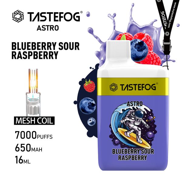 Livraison Gratuite Tastefog Astro 7000Puffs Jetable Vape Pod E Cigarette 2% 16ml 650mah Type-C 10Flavors Avec Lanière