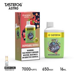 Tastefog Astro New Style 7000puffs Cigarette électronique Disposable Vapes Pod Fast Livraison