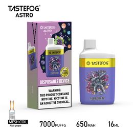 Tastefog Astro Vape Factory 7000 Puffs E Cigarette OEM 12 Flavour Vapes jetables en gros