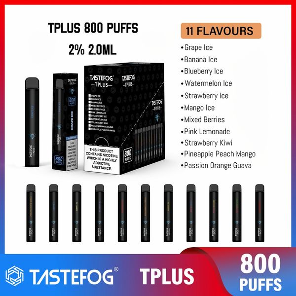 TASTEFOG prix bon marché Vape 800 bouffées Tplus cigarette électronique jetable Vape en vente à bas prix