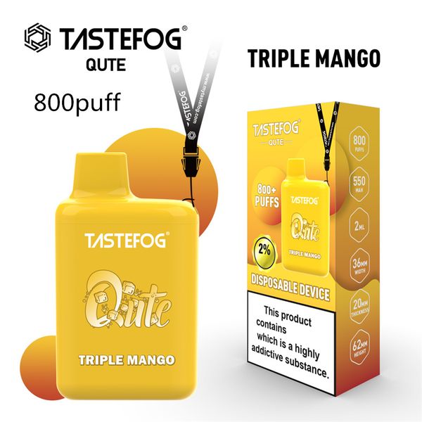 Tastefog Original jetable Vape 800 bouffée cigarette électronique 2% NC Vapes boîte 15 saveurs prix de gros