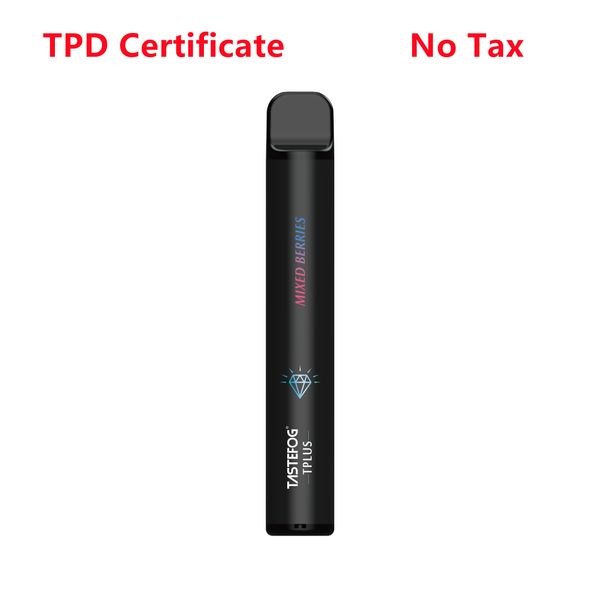 Tastefog Tplus Stylo jetable Vape Shenzhen Fabricant Ventes directes 800Puff 2023 Nouvelle arrivée Vente chaude en Europe Cigarette électronique