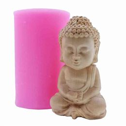 Moldes para velas de Buda Tathagata, molde de silicona de cera hecho a mano, molde decorado para manualidades de resina de yeso de aromaterapia H1222196A