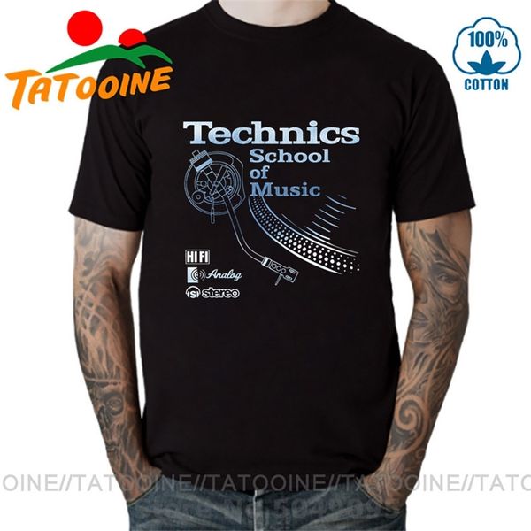Tatooine Retro Deejay camisa Long Play camiseta Técnicas Escuela de Música Camiseta Hombres Vintage DJ Música Camiseta Moda Tops 220819