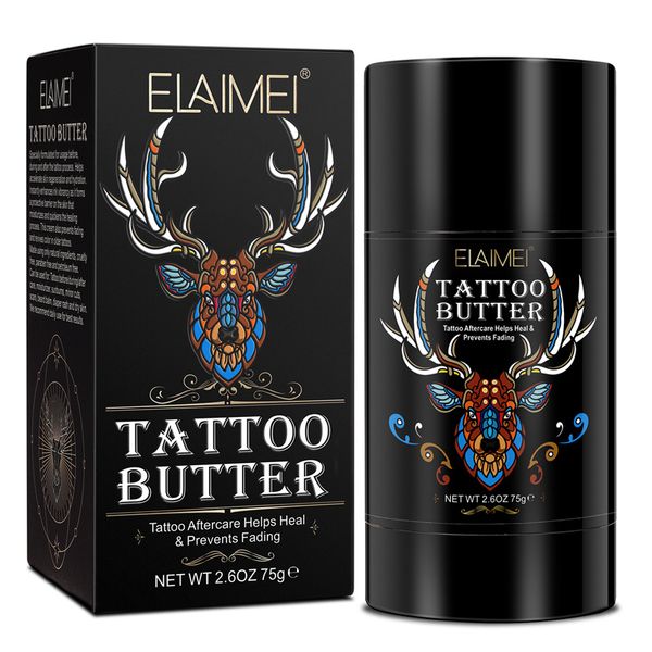 Bálsamo de mantequilla para el cuidado posterior del tatuaje, crema hidratante para tatuajes de 2,6 oz, abrillantador curativo para mejorar el color, crema para tatuajes orgánica Natural