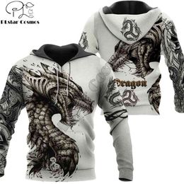 Tatouage et Donjon Dragon 3D Imprimé Unisexe Deluxe Hoodie Hommes Sweat Streetwear Zip Pull Casual Veste Survêtement KJ0277 210813