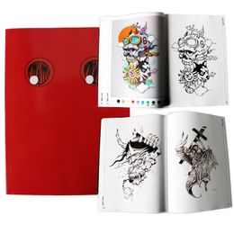 Álbum de libro de tatuajes Ocho conocimientos Dibujos animados Pop Patrón fantasma Figura Mono Cráneo Animal Dios Dragón Impresión lineal Manuscrito 240318