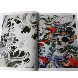 Tattoo Book Ghost Skull Lion God Dragon Pattern Tempo PO -album Manuscript Embroidery Drawing Stencil voor body art 240418