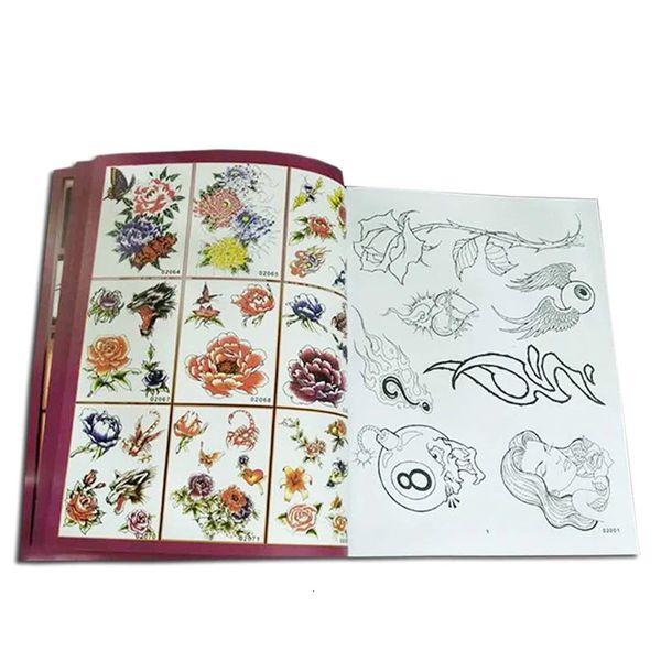 Tattoo book Modèle Pop Art fille Tatoo livre manuscrit tatouages modèles de mode Semi Permanent petit dessin de tatouage frais 240108