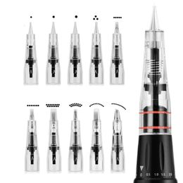 Tattoo Cartridges Naalden Voor Professionele Microblading Permanente Make-Up Wenkbrauw Lippen Borduren Tattoo Pen Machine Kit 20/50 Stuks 231229