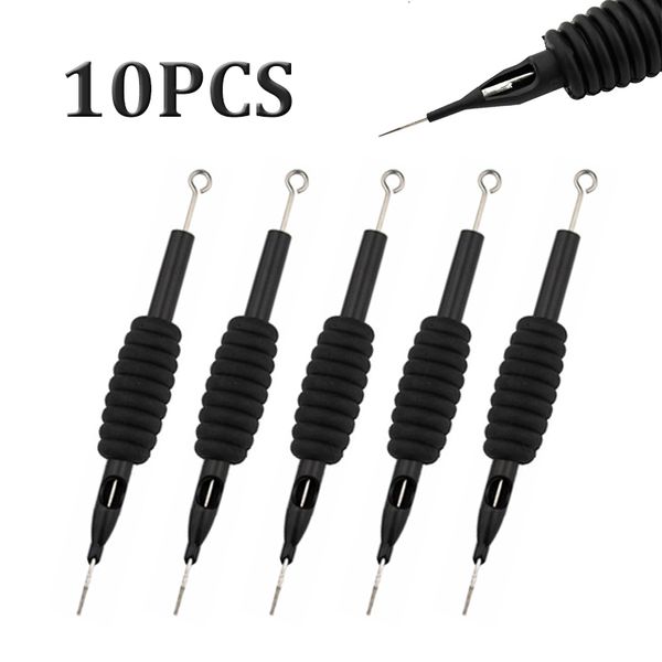 Tattoo Grips 10pcs Tattoo Needle Stérile RL / RS / M1 / M2 / F Buse de tatouage à usage unique Aiguille Tube et embouts Grip Tattoo Gun Supplies Machine à tatouer 230620