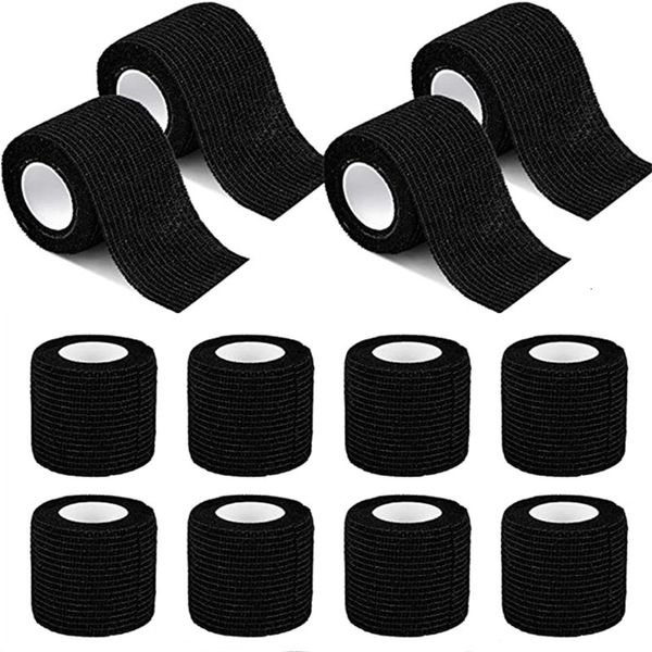 Tattoo Grips 24126 Pcs Noir Grip Bandage Couverture Wraps Bandes Non Tissé Étanche Auto-Adhésif Protection Des Doigts Accessoires 230802