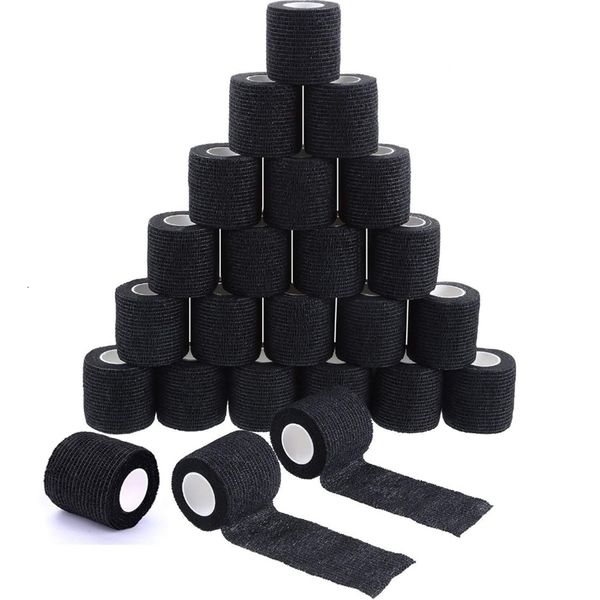 Poignées de tatouage Black Tattoo Grip Bandage Cover Wraps Tapes Non-tissé Étanche Auto-Adhésif Doigt Poignet Protection Accessoires De Tatouage 230612