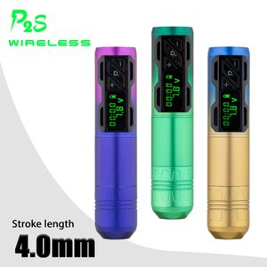 Kits de pistolas de tatuaje 4.0 mm Trazo EZ Portex Gen 2S Batería inalámbrica Tatuaje Pluma Máquina Motor suizo LCD Pantalla digital Artista Cuerpo Maquillaje permanente 230826